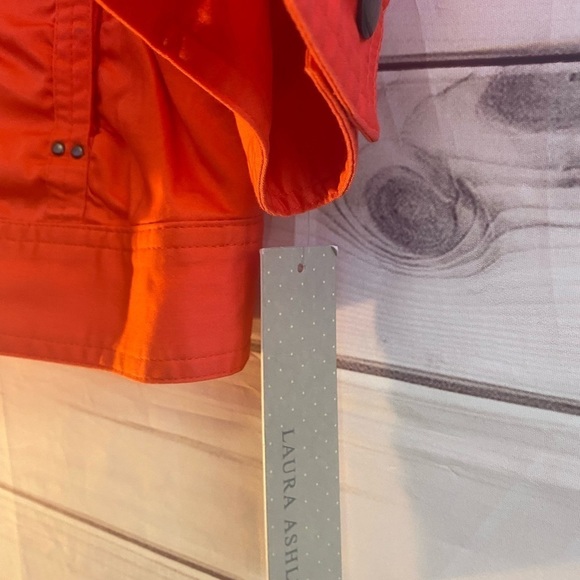 Laura Ashley Spring Jacket Sz M Slimming Ruching NWT Bright Coral/Red Color - Picture 7 of 15